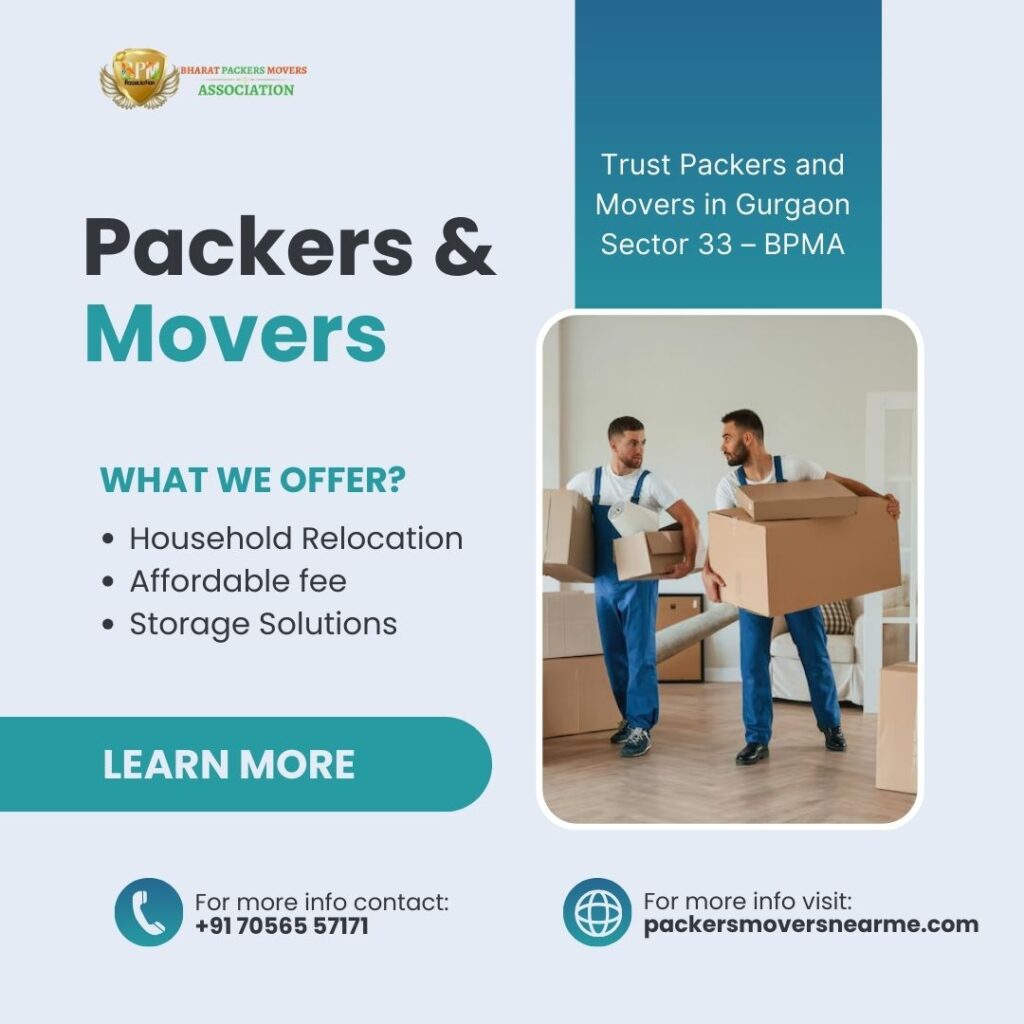 Packers and Movers in Gurgaon Sector 33
